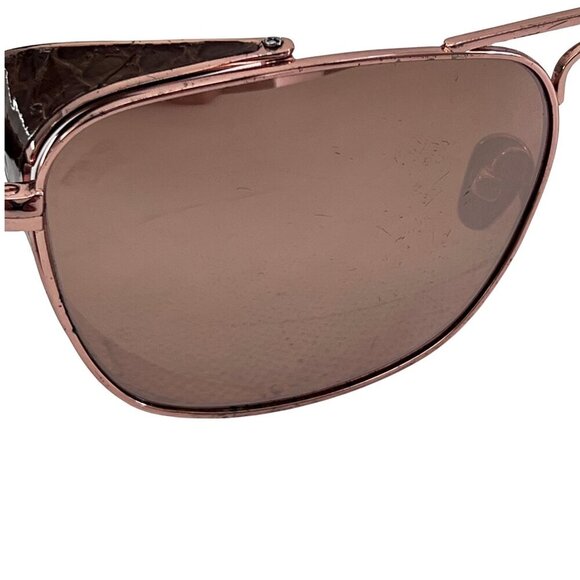Linda Farrow Rose Gold Titanium Snakeskin Folding Blinker Aviator Sunglasses - Picture 6 of 14